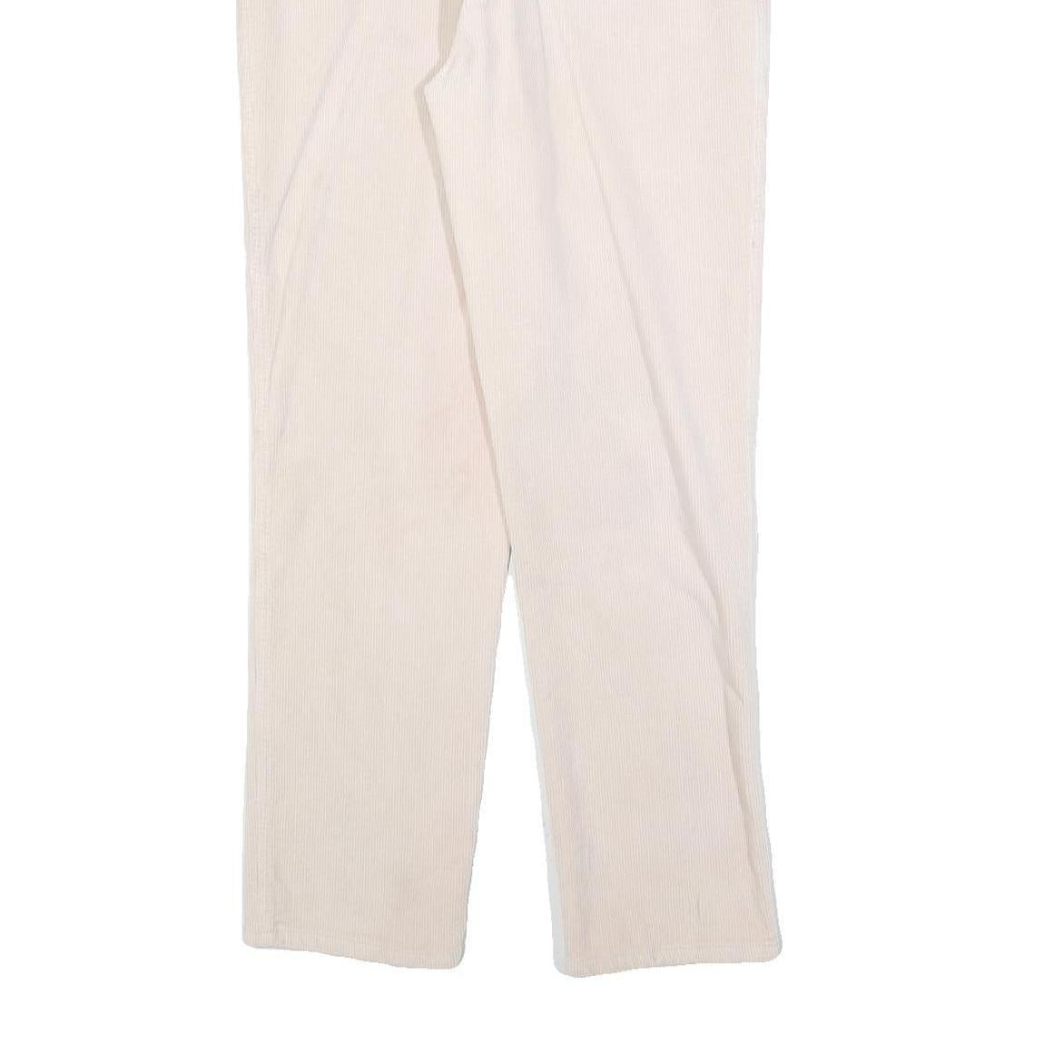 Womens Cotton Blend Slim Fit White Slim Trousers W30 L28 Zip Closure Casual