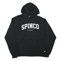 CHAMPION Mens Black Spinco Pullover Hoodie XL Cotton Blend Casual Sweater