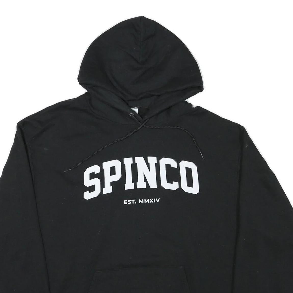 CHAMPION Mens Black Spinco Pullover Hoodie XL Cotton Blend Casual Sweater