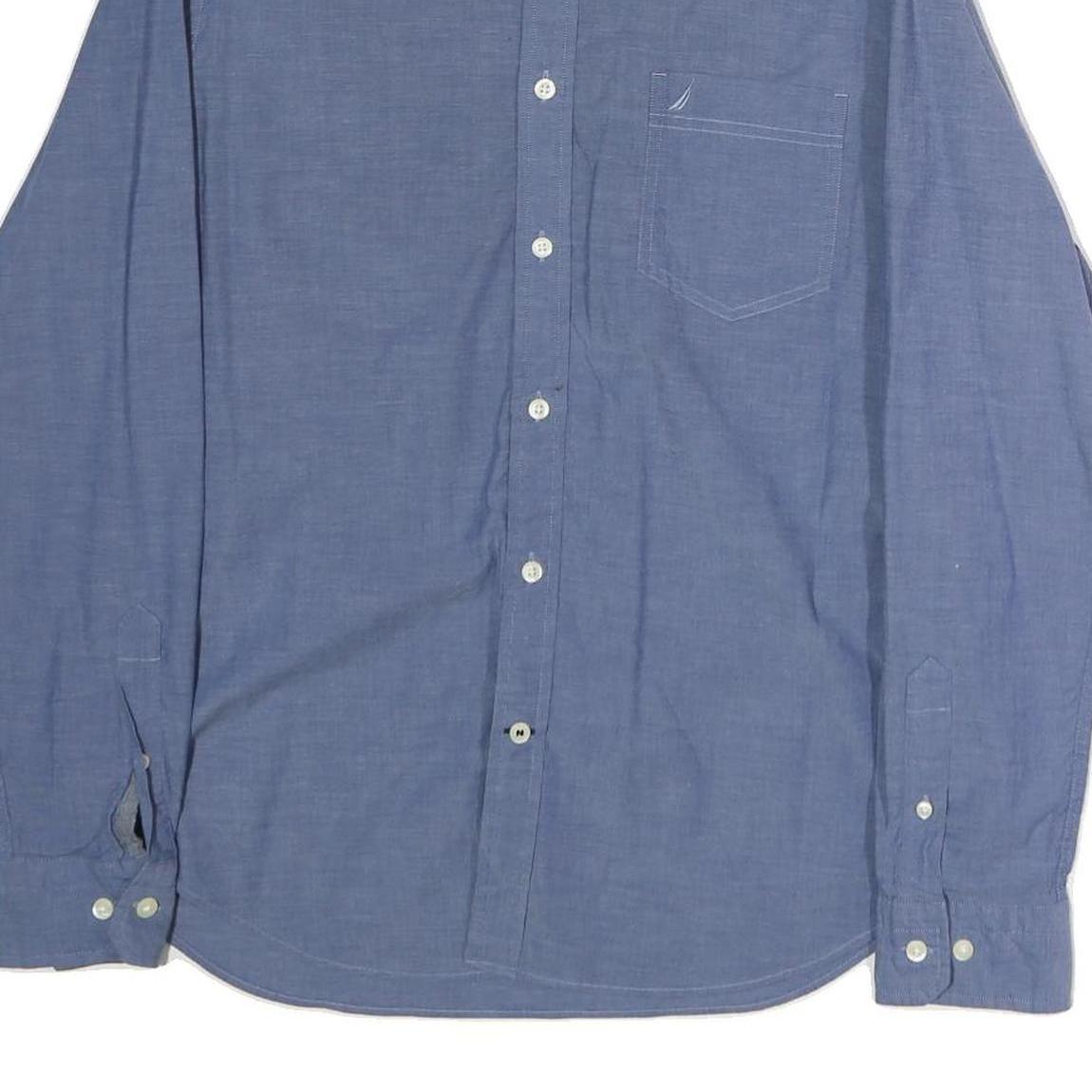 NAUTICA Mens Blue Button-Down Shirt M Classic Cotton Long Sleeve Casual