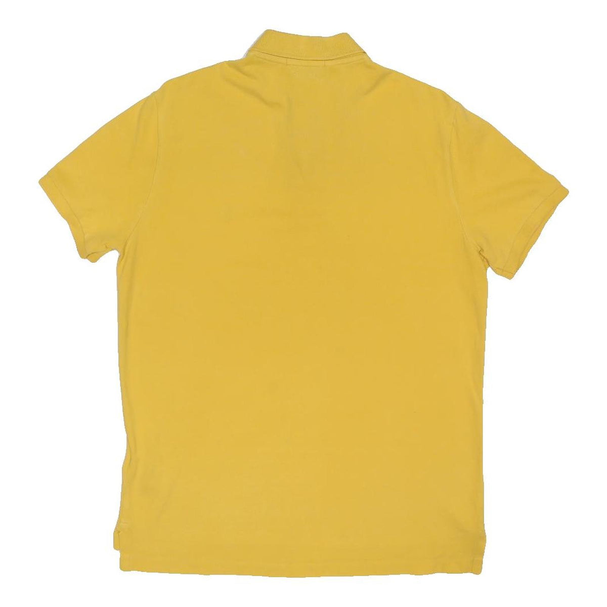 POLO RALPH LAUREN Mens Yellow Short Sleeve Plain Polo Shirt M Cotton Blend