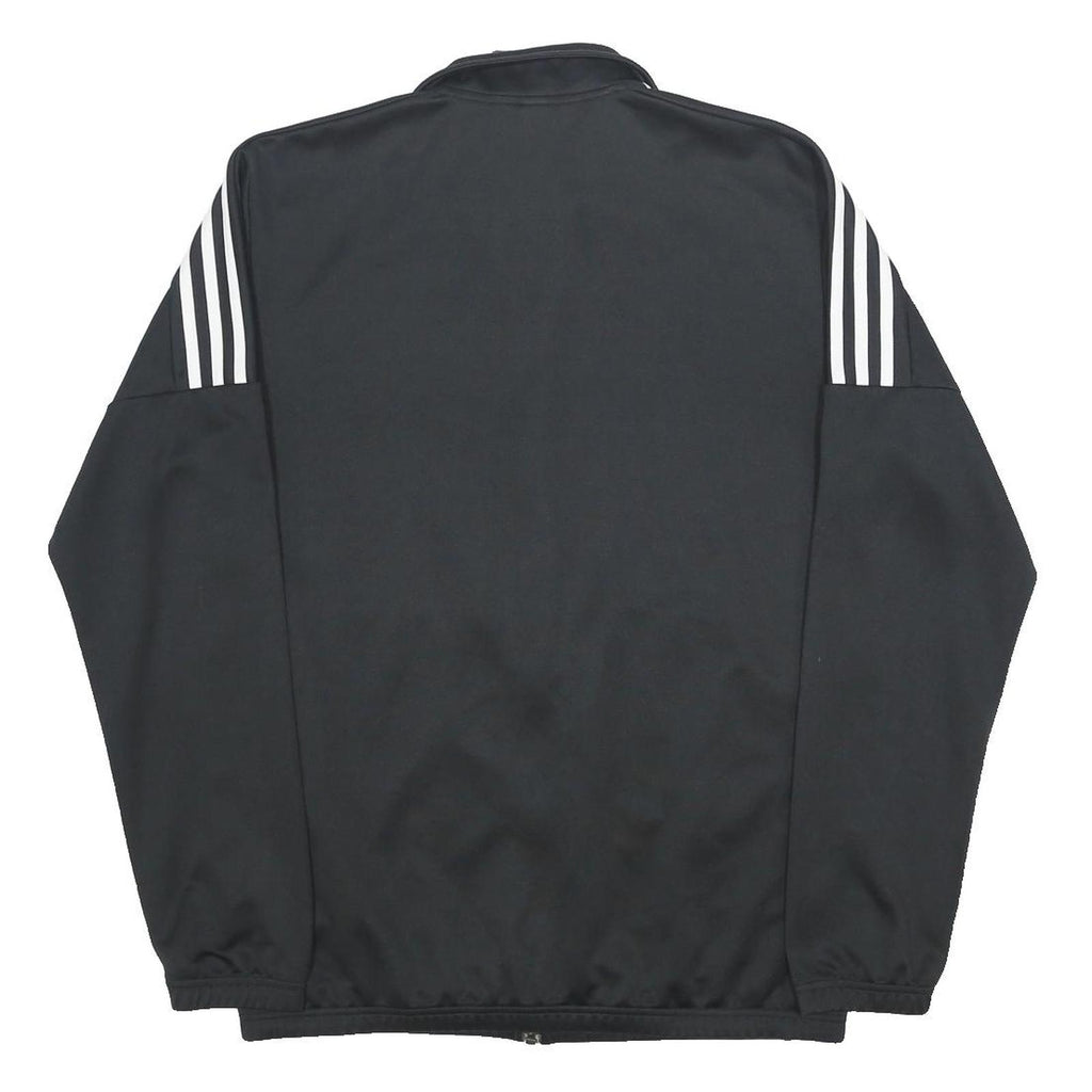 ADIDAS Mens Black Bomber Jacket L Polyester Plain Zip Sportswear Track Top