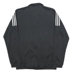 ADIDAS Mens Black Bomber Jacket L Polyester Plain Zip Sportswear Track Top