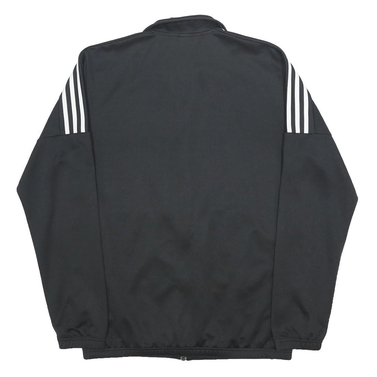 ADIDAS Mens Black Bomber Jacket L Polyester Plain Zip Sportswear Track Top