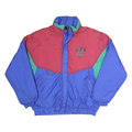 USA Mens Red & Blue Colourblock Shell Jacket M Polyester Zip Casual Retro