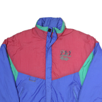 USA Mens Red & Blue Colourblock Shell Jacket M Polyester Zip Casual Retro