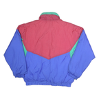 USA Mens Red & Blue Colourblock Shell Jacket M Polyester Zip Casual Retro