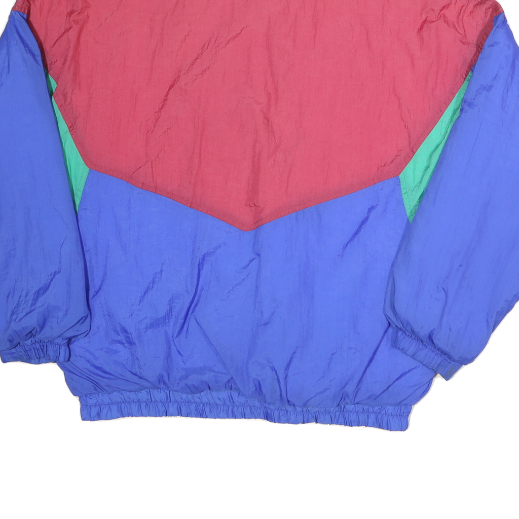 USA Mens Red & Blue Colourblock Shell Jacket M Polyester Zip Casual Retro