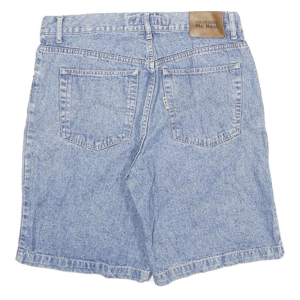 MCNEAL Mens Shorts Blue Denim XL W34 Cotton Blend Casual Classic Fit