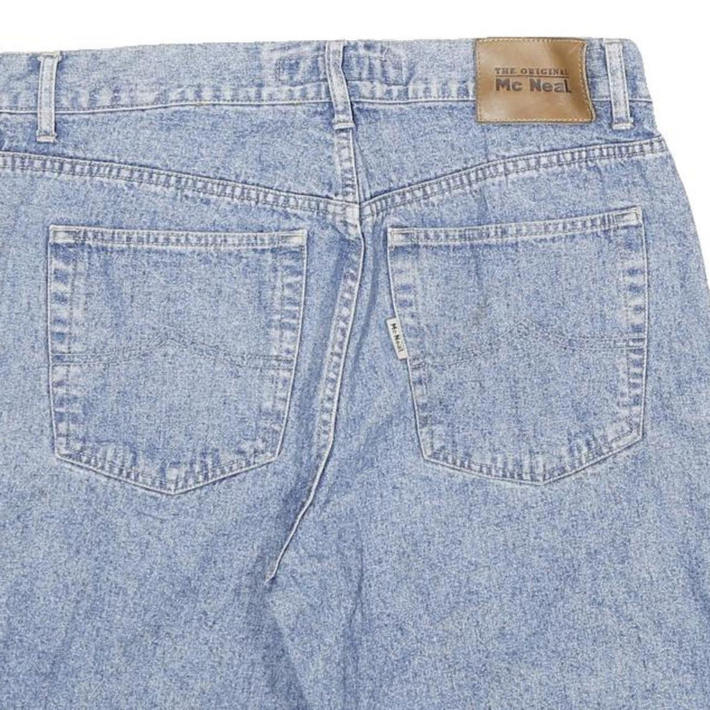 MCNEAL Mens Shorts Blue Denim XL W34 Cotton Blend Casual Classic Fit