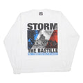 SCREEN STARS BEST Mens White Storm The Bastille Graphic Long Sleeve Crew Neck XL