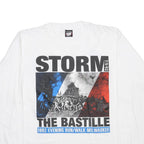 SCREEN STARS BEST Mens White Storm The Bastille Graphic Long Sleeve Crew Neck XL