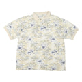 SUMA Womens Cream Floral Palm Tree Short Sleeve Polo Shirt XL Cotton Blend