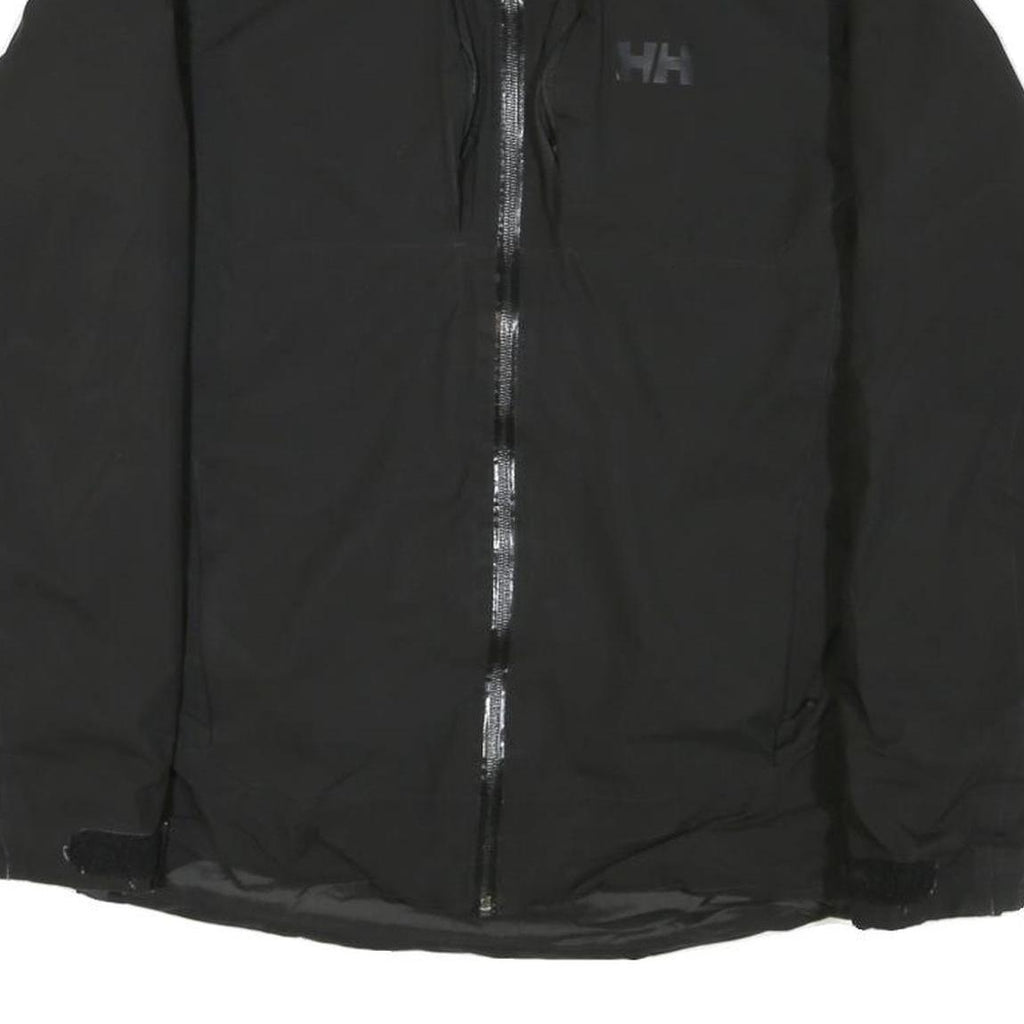 HELLY HANSEN Womens Black Outdoor Jacket L Polyester Blend Zip Plain Lightweight