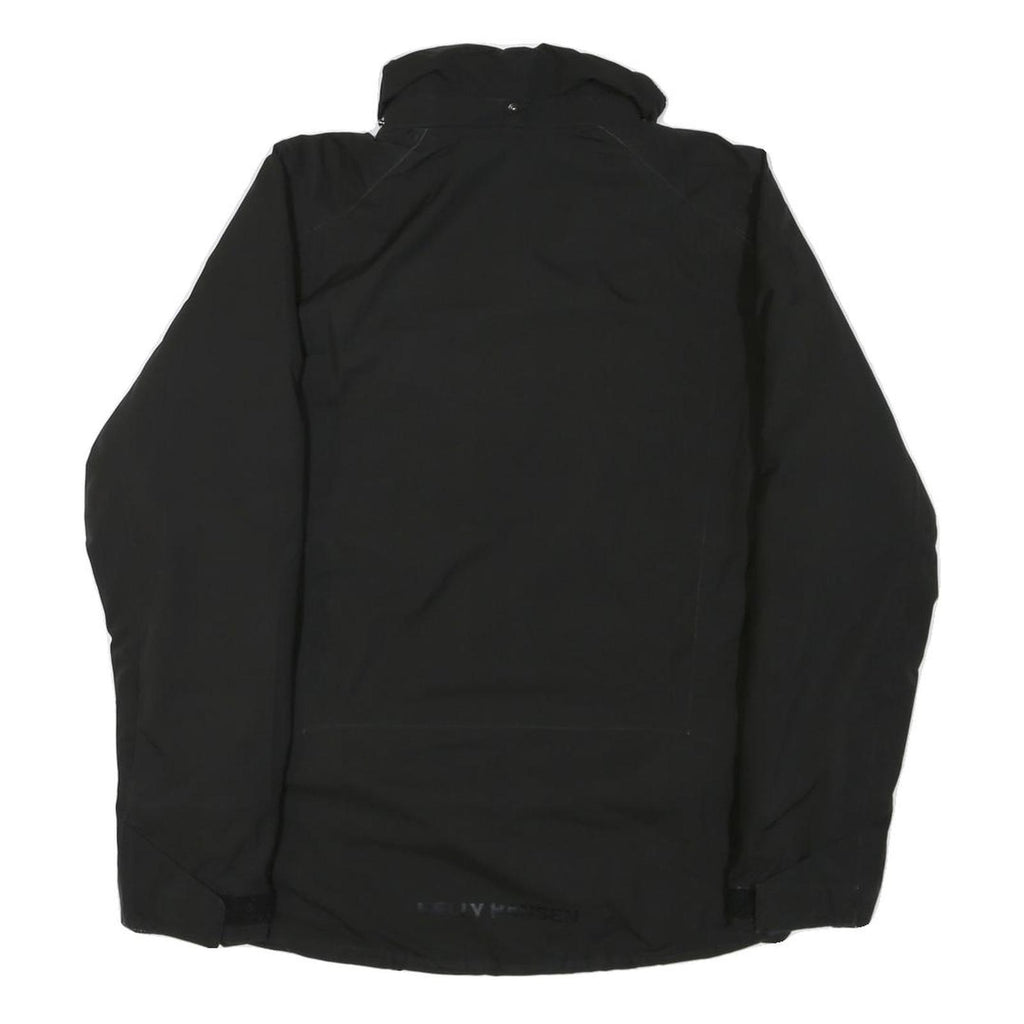 HELLY HANSEN Womens Black Outdoor Jacket L Polyester Blend Zip Plain Lightweight