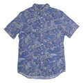 CHAPS Mens Blue And White Palm Tree Print Shirt M Cotton Blend Casual Summer