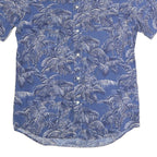 CHAPS Mens Blue And White Palm Tree Print Shirt M Cotton Blend Casual Summer