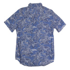 CHAPS Mens Blue And White Palm Tree Print Shirt M Cotton Blend Casual Summer