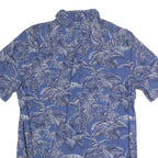 CHAPS Mens Blue And White Palm Tree Print Shirt M Cotton Blend Casual Summer