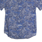 CHAPS Mens Blue And White Palm Tree Print Shirt M Cotton Blend Casual Summer