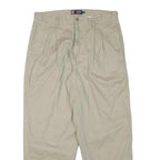 CHAPS Mens Cotton Blend Beige Relaxed Straight Trousers W34 L29 Casual Classic