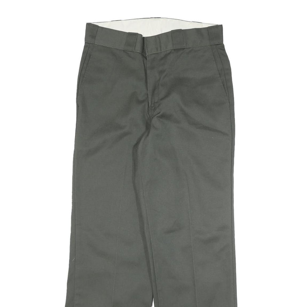 DICKIES Mens Cotton Blend Regular Fit Straight Trousers Grey W30 L30 Workwear