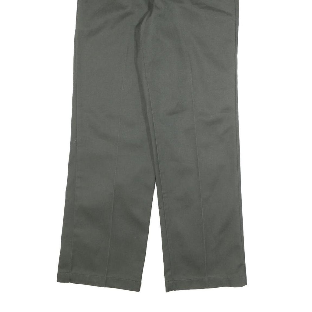 DICKIES Mens Cotton Blend Regular Fit Straight Trousers Grey W30 L30 Workwear