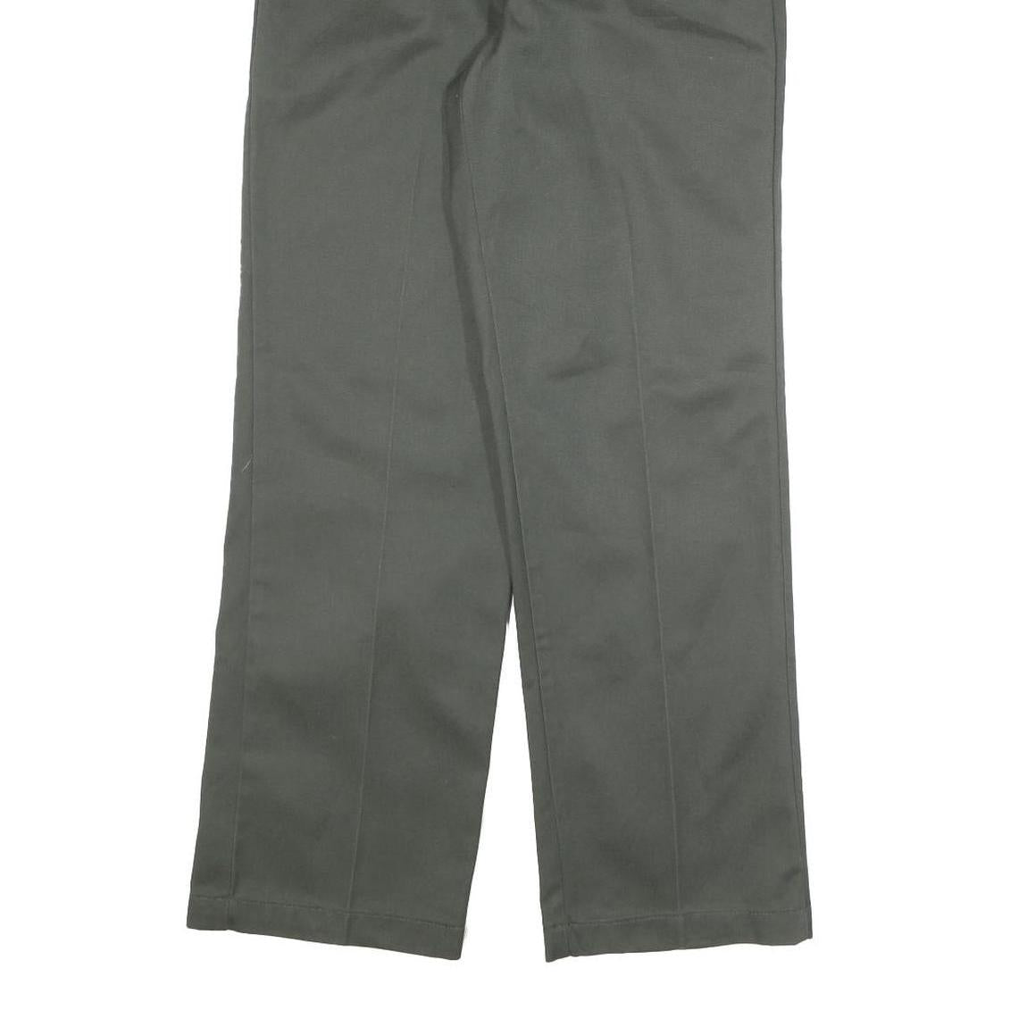 DICKIES Mens Cotton Blend Regular Fit Straight Trousers Grey W30 L30 Workwear