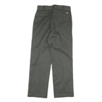 DICKIES Mens Cotton Blend Regular Fit Straight Trousers Grey W30 L30 Workwear