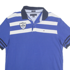 TOMMY HILFIGER Mens Blue & White Striped Classic Heritage XL Polo Shirt Cotton