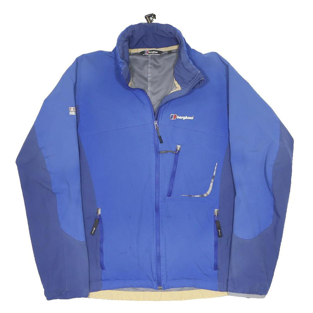 BERGHAUS Mens Blue & Navy Outdoor Jacket L Polyester Zip Breathable