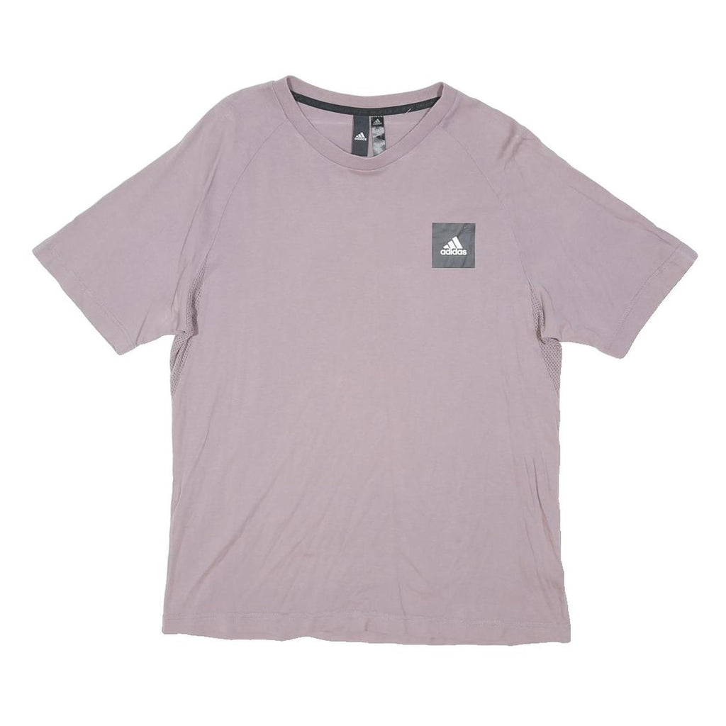 ADIDAS Womens Lilac Purple Casual T-Shirt L Short Sleeve Crew Neck Cotton Blend