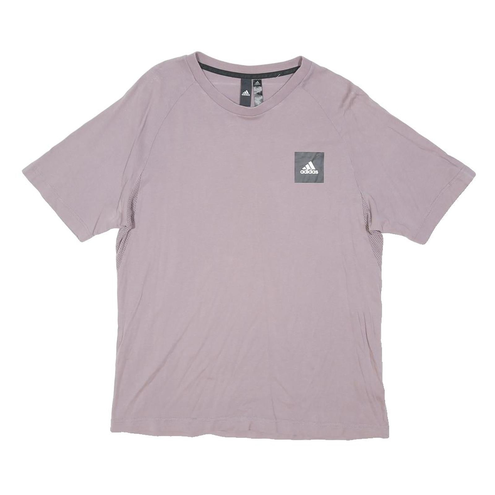 ADIDAS Womens Lilac Purple Casual T-Shirt L Short Sleeve Crew Neck Cotton Blend