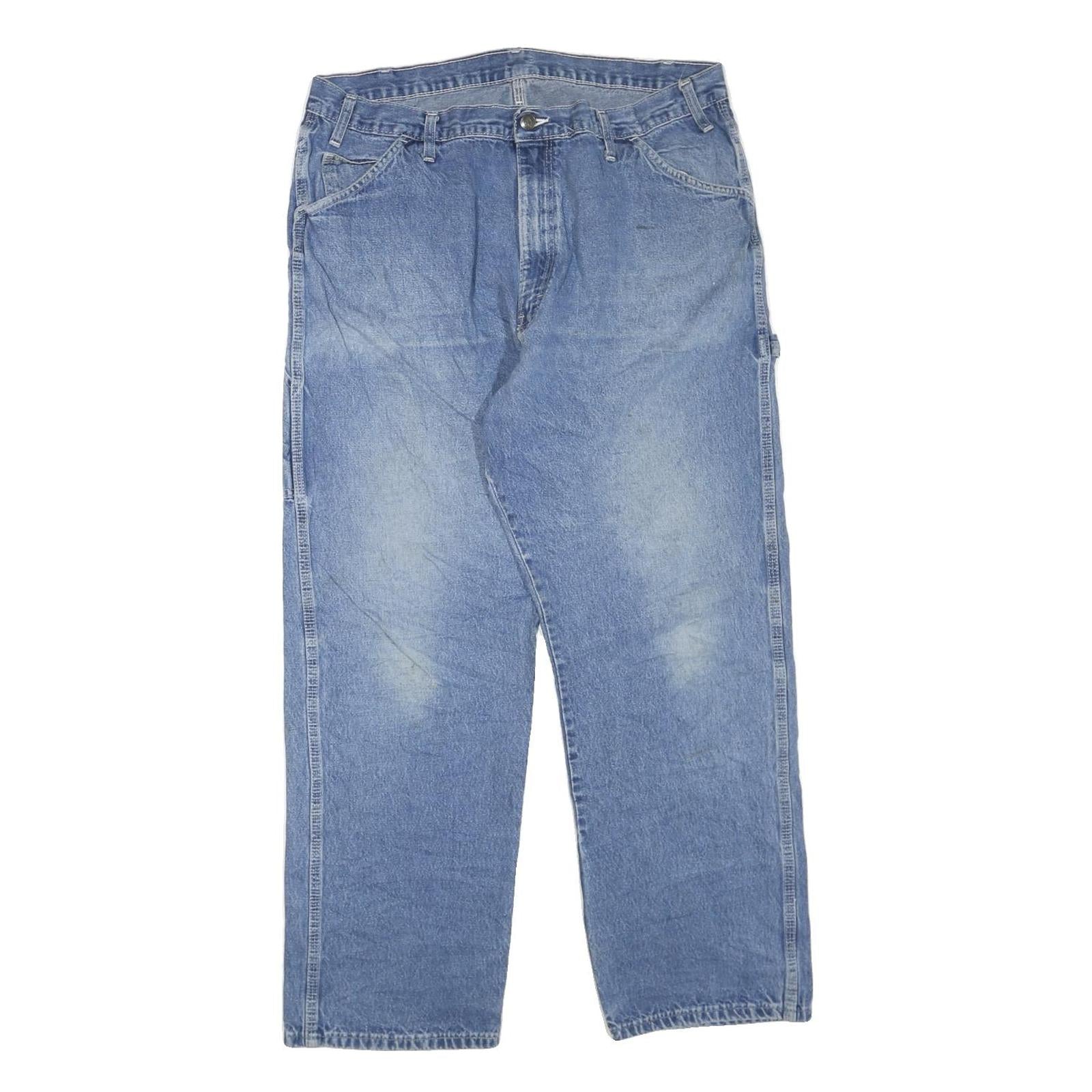 DICKIES Mens Jeans Blue Regular Straight Denim Medium W38 L30 Workwear