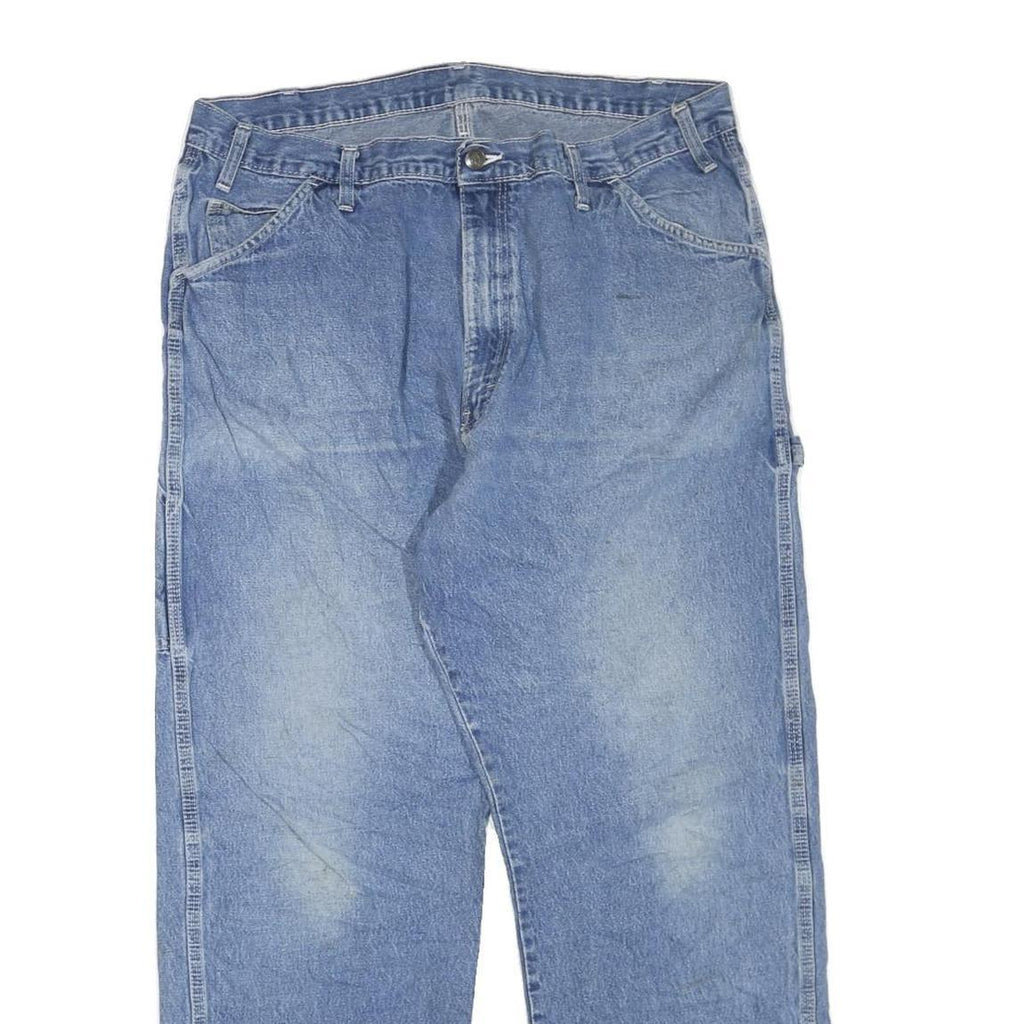 DICKIES Mens Jeans Blue Regular Straight Denim Medium W38 L30 Workwear
