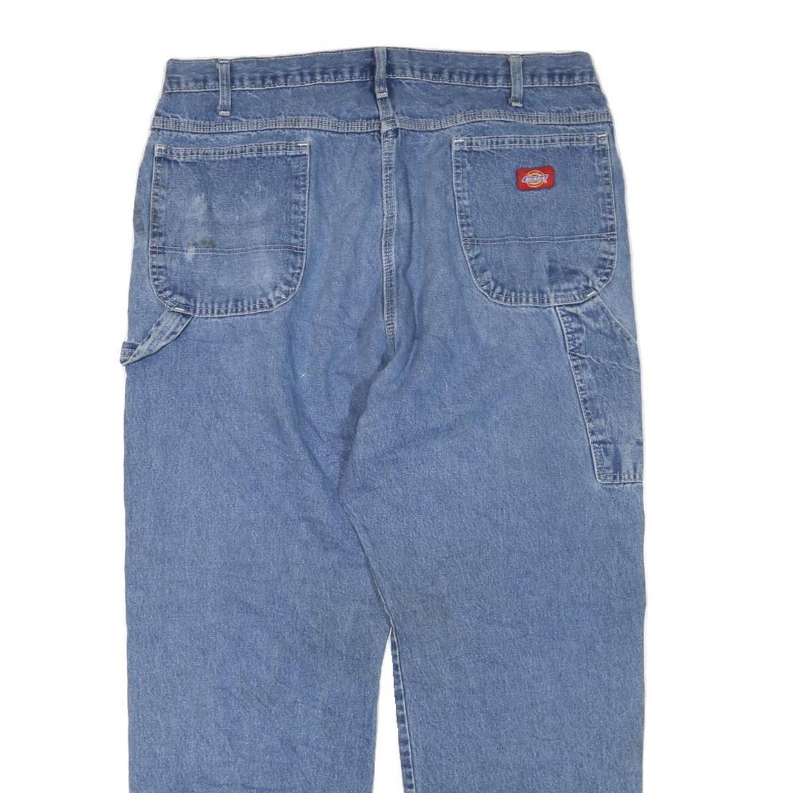 DICKIES Mens Jeans Blue Regular Straight Denim Medium W38 L30 Workwear