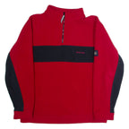 NAUTICA Mens Fleece Red Colourblock 1/4 Zip XL