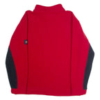 NAUTICA Mens Fleece Red Colourblock 1/4 Zip XL