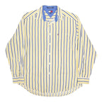 TOMMY HILFIGER Mens Yellow & Blue Striped Cotton Shirt M Long Sleeve Casual