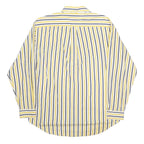 TOMMY HILFIGER Mens Yellow & Blue Striped Cotton Shirt M Long Sleeve Casual