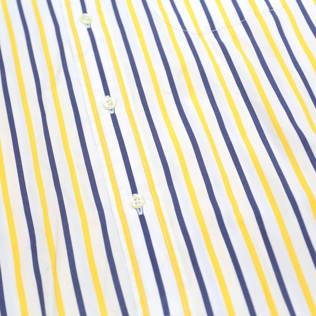 TOMMY HILFIGER Mens Yellow & Blue Striped Cotton Shirt M Long Sleeve Casual