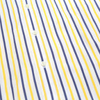 TOMMY HILFIGER Mens Yellow & Blue Striped Cotton Shirt M Long Sleeve Casual