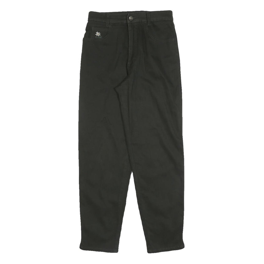 COUNTRY LIFE Womens Black Cotton Blend Regular Tapered Trousers W26 L28