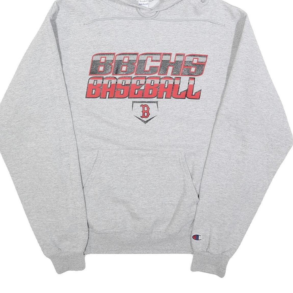 CHAMPION Mens Grey BBCHS Baseball Pullover Hoodie M Cotton Blend Casual