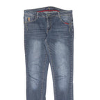 Mens Slim Blue Denim Jeans Cotton Zip W32 L31 Stylish Casual Everyday Wear