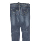 Mens Slim Blue Denim Jeans Cotton Zip W32 L31 Stylish Casual Everyday Wear