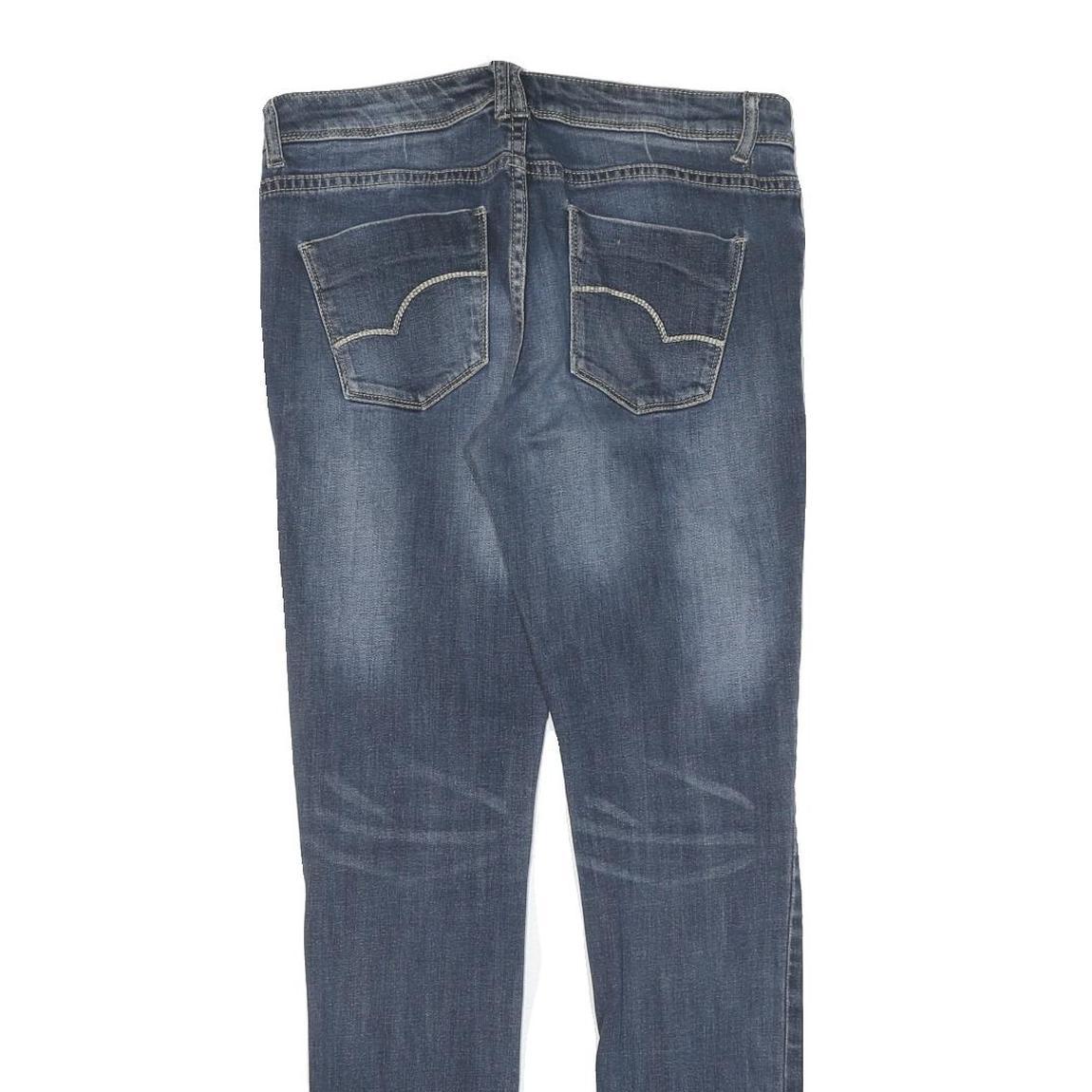 Mens Slim Blue Denim Jeans Cotton Zip W32 L31 Stylish Casual Everyday Wear