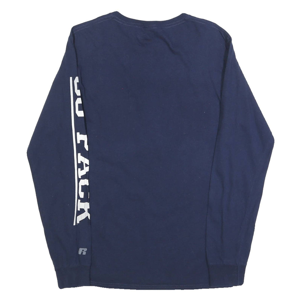 RUSSELL ATHLETIC Mens Navy Wolf Pack Graphic Long Sleeve Crew Neck T-Shirt S