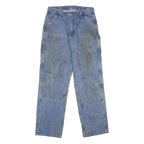 CARHARTT Mens Jeans Blue Loose Straight Denim W33 L34 Workwear Heavy Duty