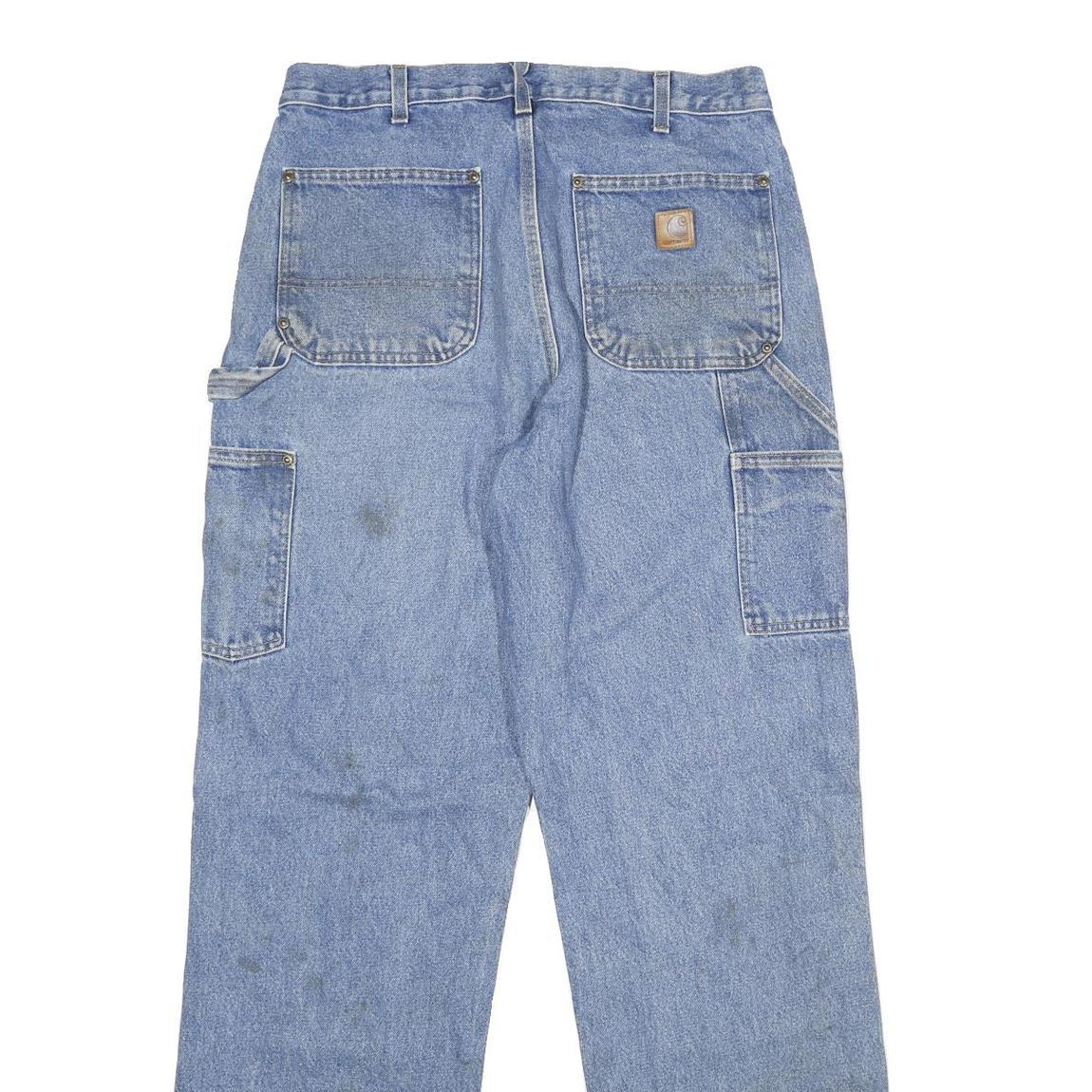 CARHARTT Mens Jeans Blue Loose Straight Denim W33 L34 Workwear Heavy Duty